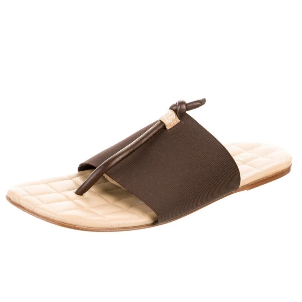 Chanel Vintage 1999 Interlocking CC Logo T-Strap Sandals Size: 7 | US7, IT37